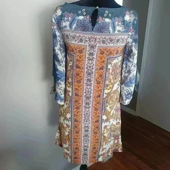 Maeve by Anthropologie Womans Barcelona Silk Paisley Shift Midi Dress 4 - Picture 4 of 16